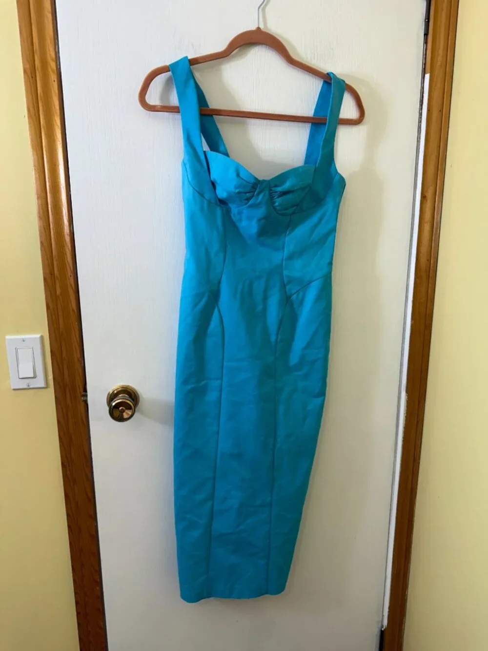 Hello Molly Turquoise Bustier Midi Dress Size 4 - Picture 2 of 4